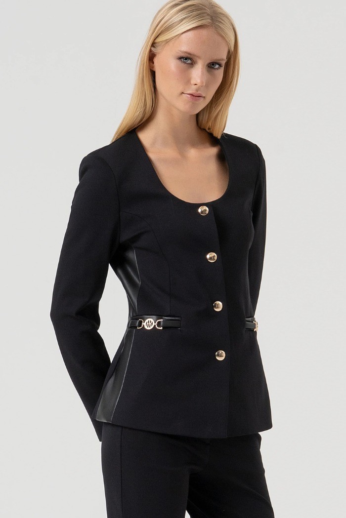 Fracomina giacca slim in mix di tessuti fr25wj2006w78001 [8278466a]