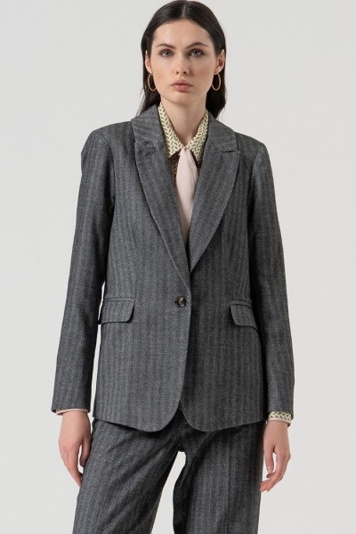 Fracomina blazer regular monopetto in fantasia spigata fr25wj2005w492w5 — 805219040075337_1