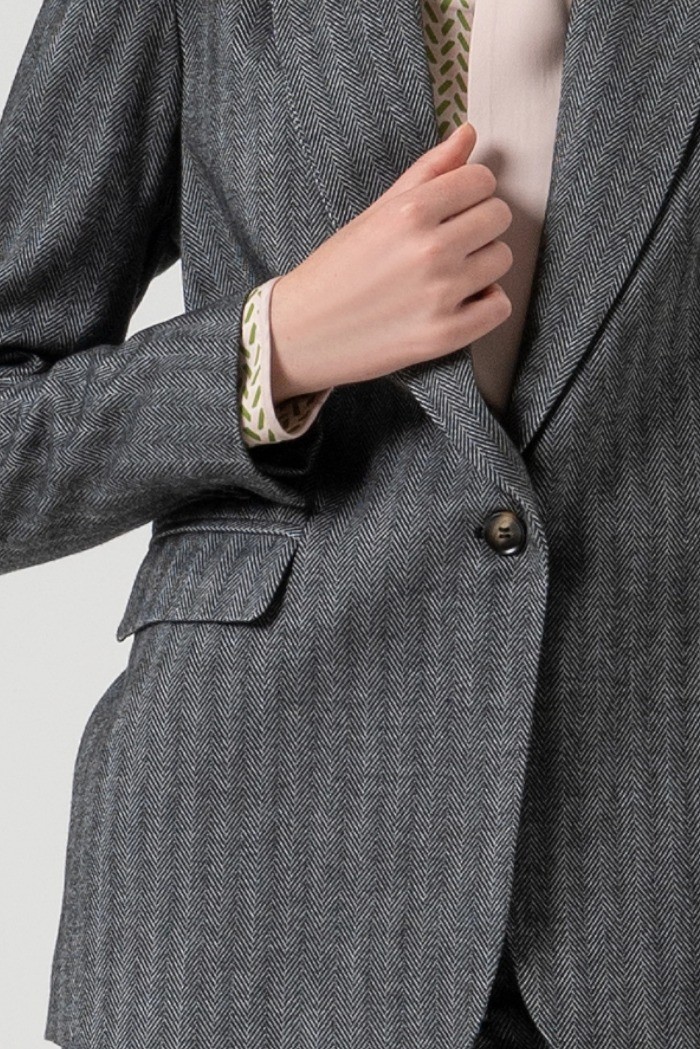 Fracomina blazer regular monopetto in fantasia spigata fr25wj2005w492w5 [3b87472e]