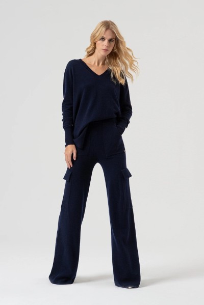 Fracomina pantalone flare in maglia di lana fr25wvc009k47301 — 805219040075357_1