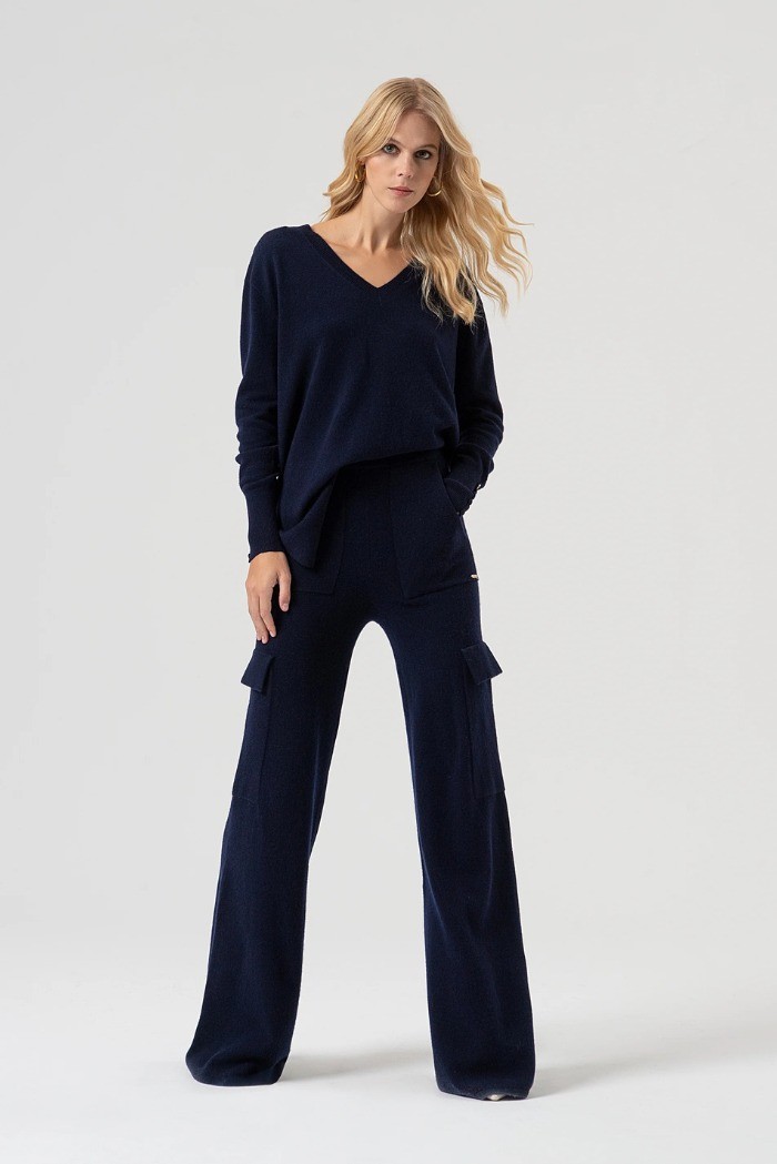 Fracomina pantalone flare in maglia di lana fr25wvc009k47301 [6c40f337]