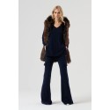 Fracomina pantalone flare in maglia di lana fr25wvc009k47301 [072b3620]