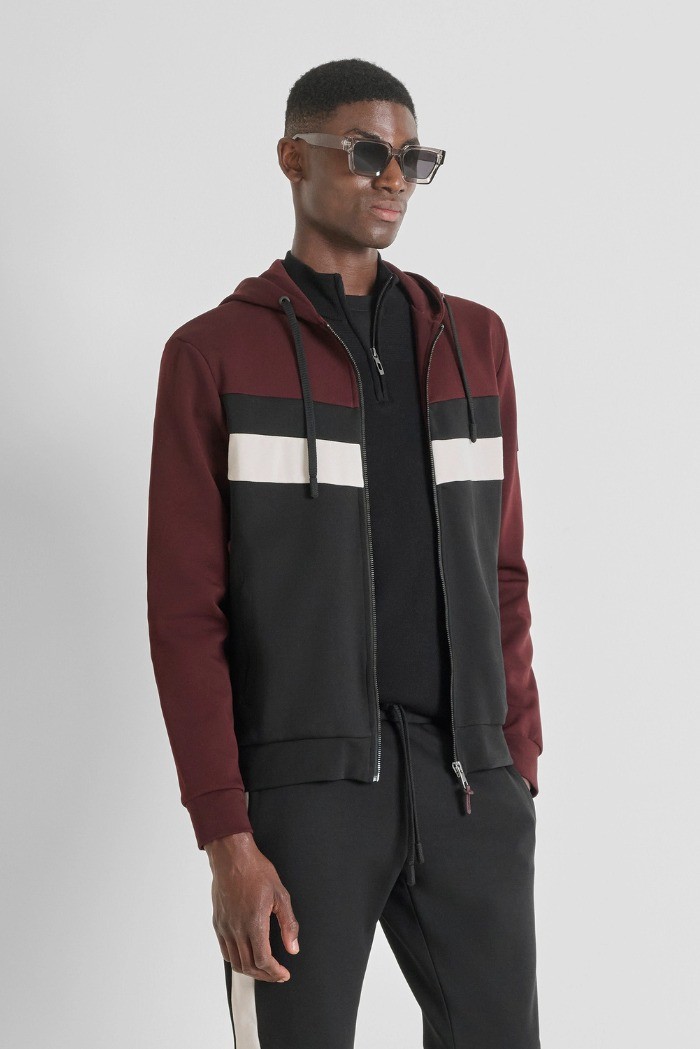 Antony Morato felpa con cappuccio e zip regular fit mmfl01078-fa150168 [63884b64]