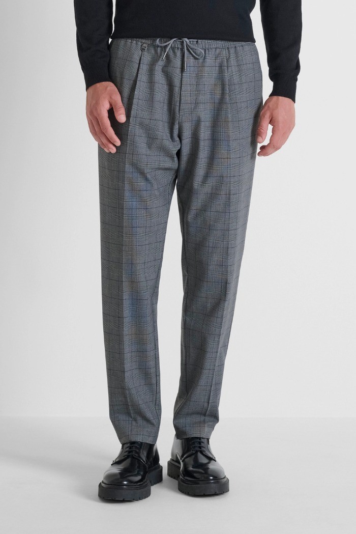 Antony Morato pantaloni regular in misto viscosa a quadri Neil mmtr00748-fa650367 [d63f8231]