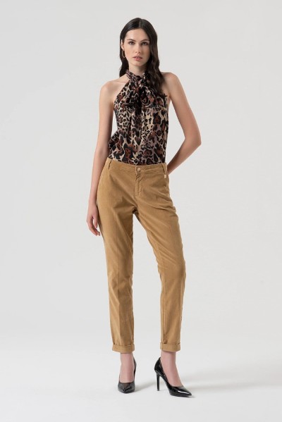 Fracomina pantalone regular chino in velluto fr25wv4001w56901 [a3826fb5]