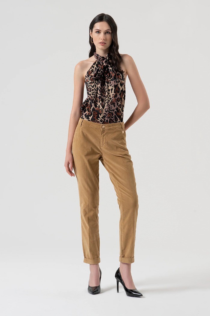 Fracomina pantalone regular chino in velluto fr25wv4001w56901 [a3826fb5]