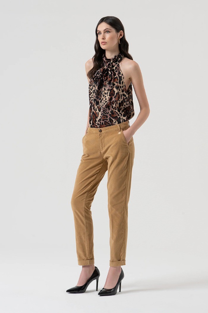 Fracomina pantalone regular chino in velluto fr25wv4001w56901 [7aa42cb8]