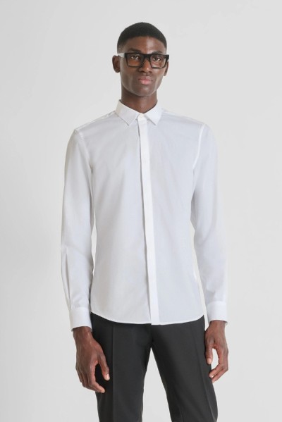 Antony Morato camicia slim fit in cotone easy iron London mmsl00691-fa400078 — 805219040076178_1