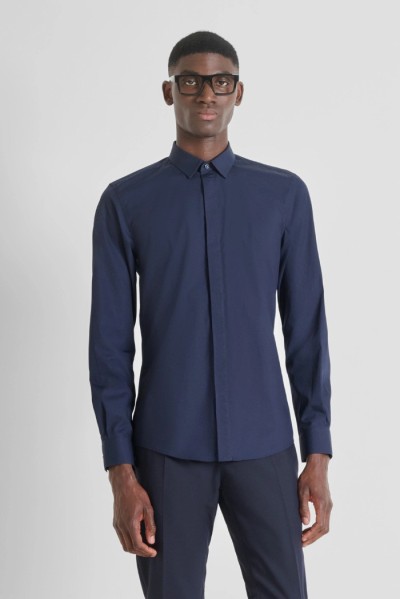 Antony Morato camicia slim fit in cotone easy iron London mmsl00691-fa400078 — 805219040076178_2