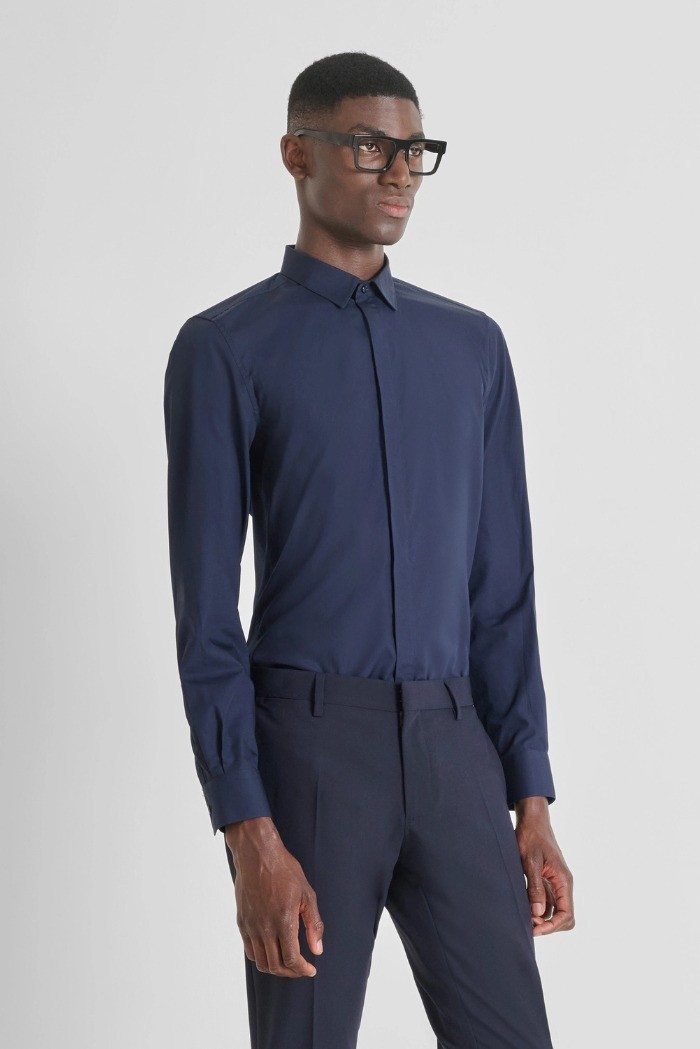 Antony Morato camicia slim fit in cotone easy iron London mmsl00691-fa400078 [04e88383]