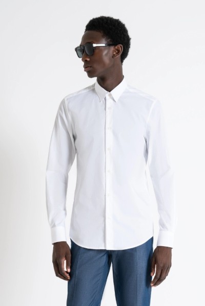 Antony Morato camicia slim fit in cotone easy iron Napoli mmsl00628-fa400078 — 805219040076179_1