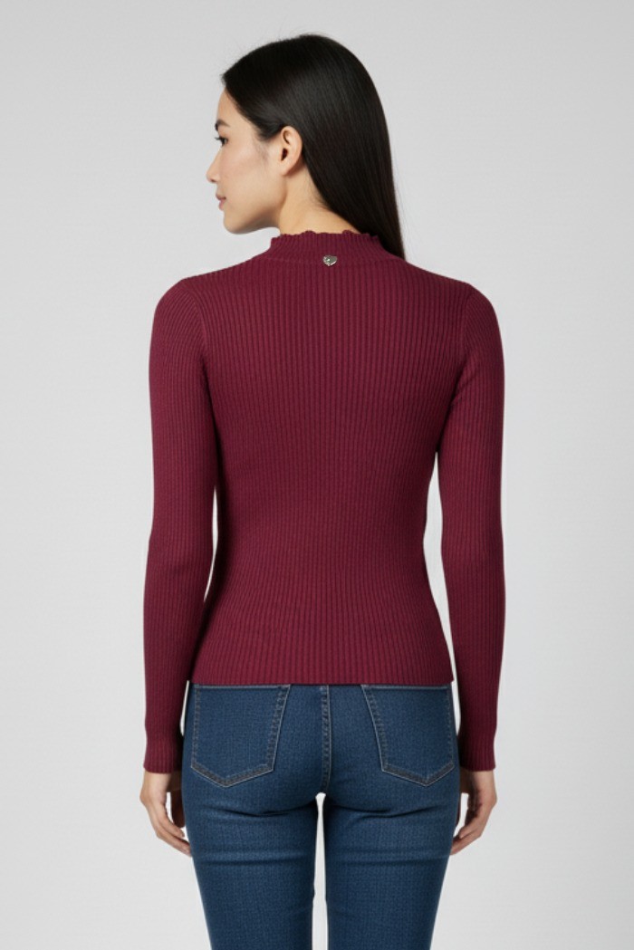 Blash maglia girocollo a costine in misto viscosa bs9700032 [55d9e7a5]