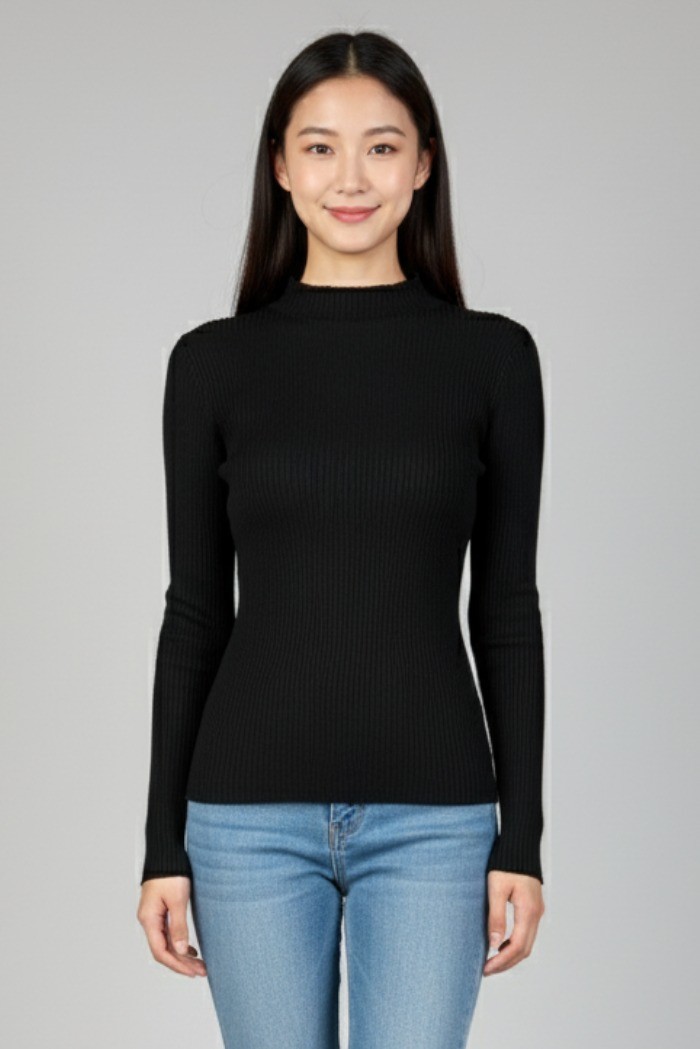 Blash maglia girocollo a costine in misto viscosa bs9700032 [020b0e24]