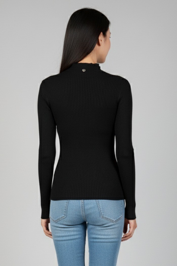 Blash maglia girocollo a costine in misto viscosa bs9700032 [6c308c2d]