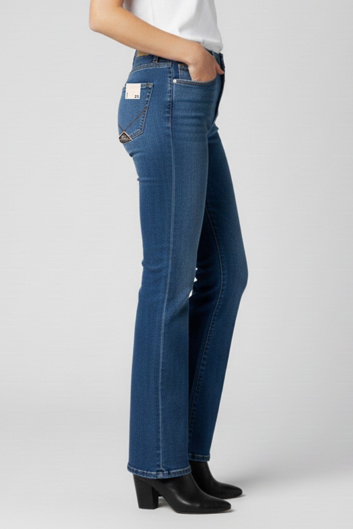 Roy Roger's jeans Marta Stone 68 flare in denim di cotone rnd091ce082907 [d968865f]