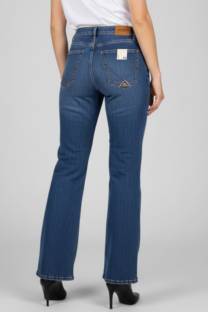 Roy Roger's jeans Marta Stone 68 flare in denim di cotone rnd091ce082907 [6e75475b]