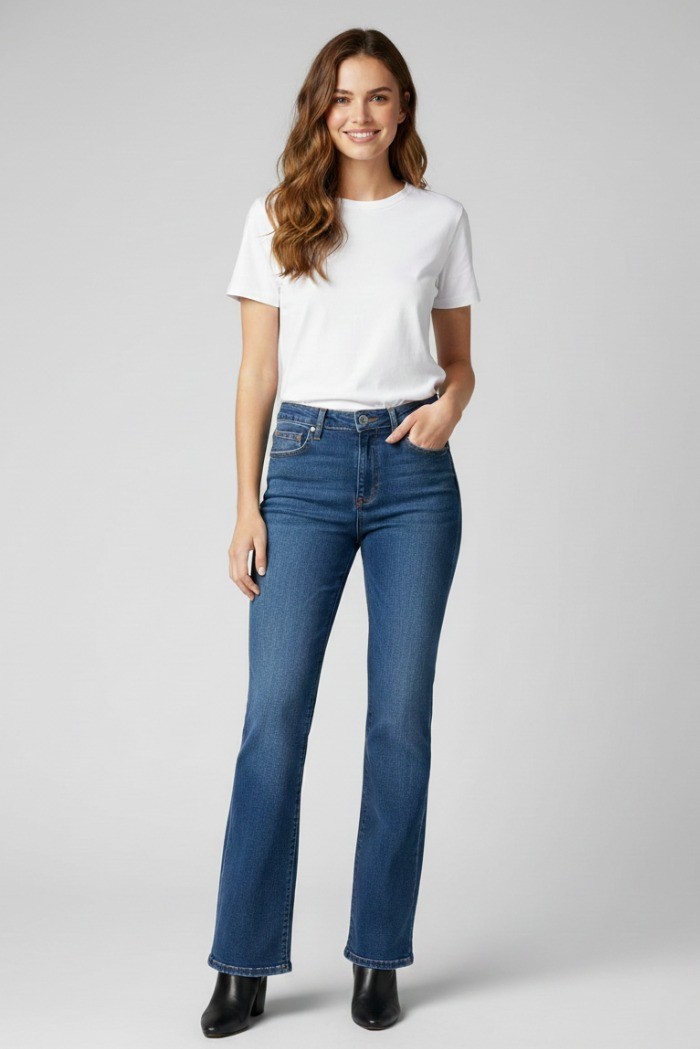 Roy Roger's jeans Marta Stone 68 flare in denim di cotone rnd091ce082907 [6b250045]