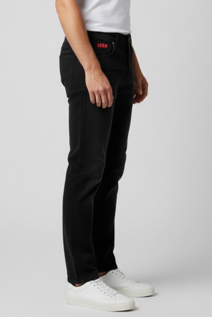 Icon jeans in denim di cotone stretch con stampa logo posteriore icuf2w6d014 [3b0e7b29]