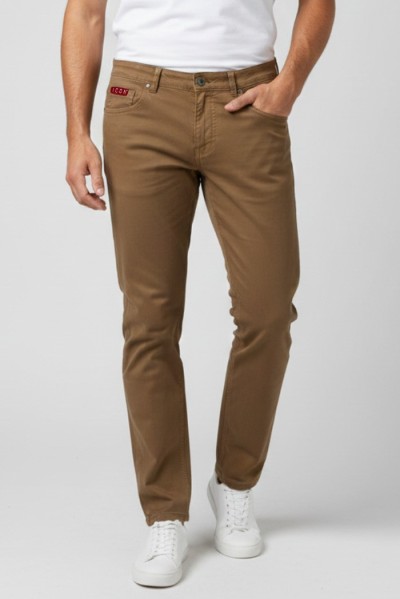 Icon jeans in denim di cotone stretch con stampa logo posteriore icuf2w6d014 [e81c44de]