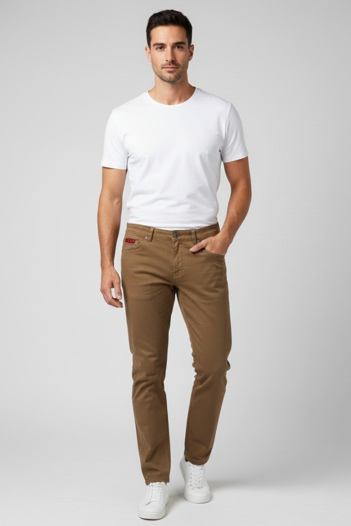 Icon jeans in denim di cotone stretch con stampa logo posteriore icuf2w6d014 [837781c9]