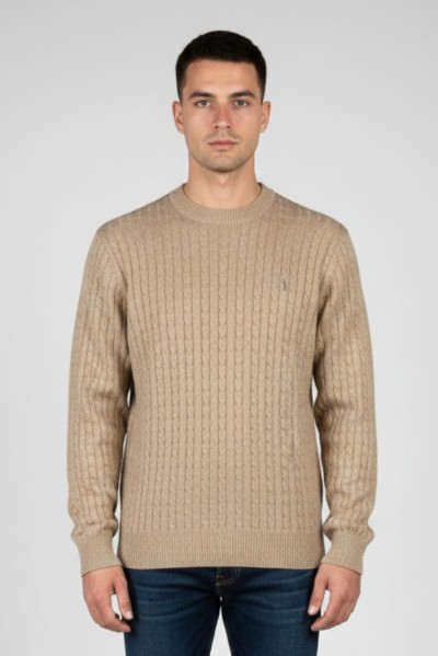 Refrigue maglia girocollo in lana e cotone punto treccia 2811w00160 — 805219040077183_2
