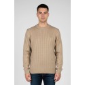 Refrigue maglia girocollo in lana e cotone punto treccia 2811w00160 [5629cc5a]