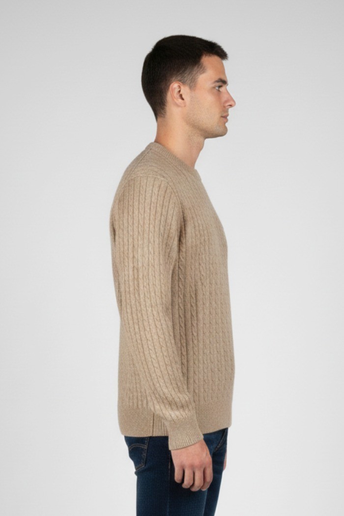 Refrigue maglia girocollo in lana e cotone punto treccia 2811w00160 [8f0f8f57]