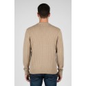 Refrigue maglia girocollo in lana e cotone punto treccia 2811w00160 [38124e53]