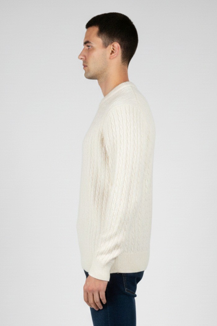 Refrigue maglia girocollo in lana e cotone punto treccia 2811w00160 [67721047]