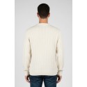 Refrigue maglia girocollo in lana e cotone punto treccia 2811w00160 [d06fd143]