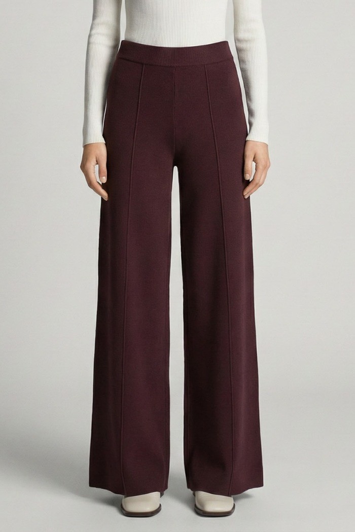 Sheis pantalone palazzo in maglia con riga d52010 [26bed447]