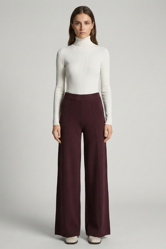 Sheis pantalone palazzo in maglia con riga d52010 [4dd51150]