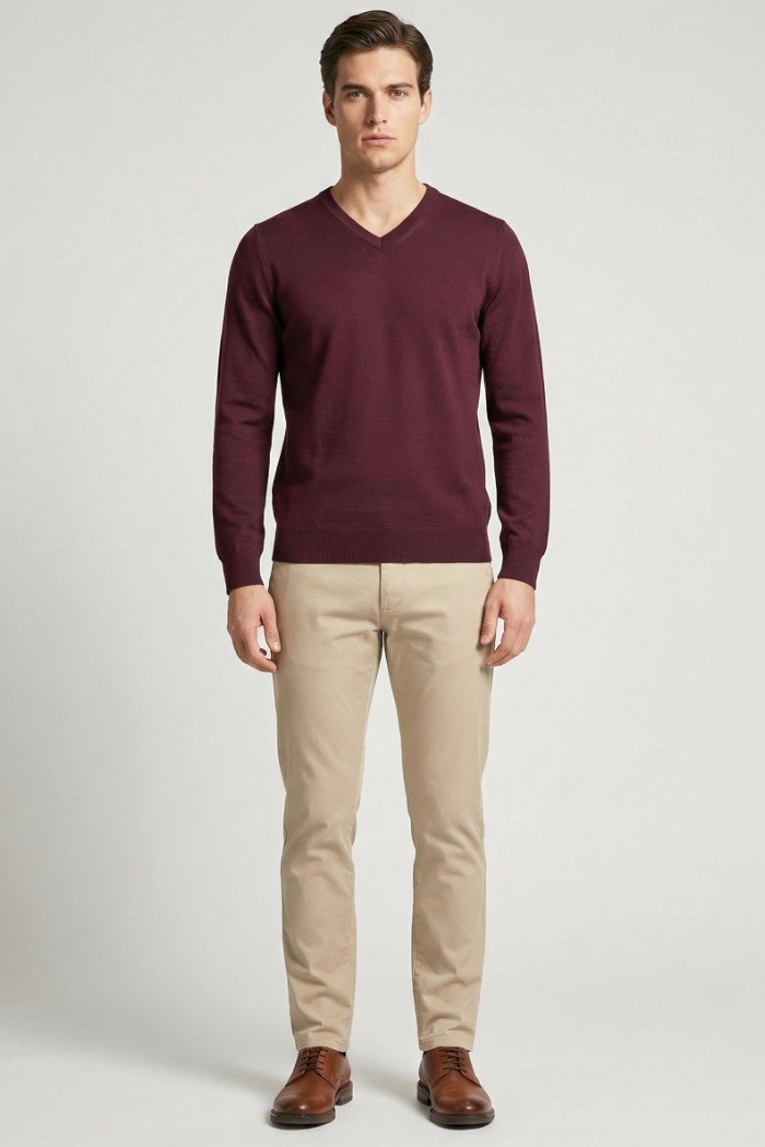 Markup maglia scollo a V in misto viscosa mk20011 [5ffa0bfe]