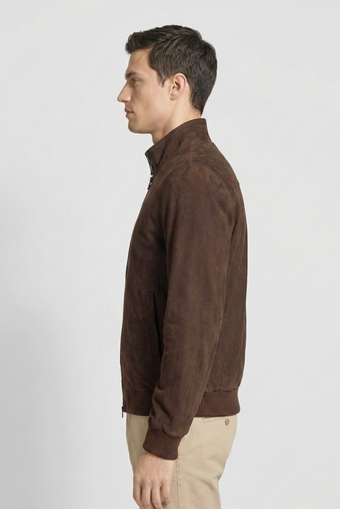 Master Pelle bomber in camoscio con colletto in piedi mp872-cm [1caa1f13]