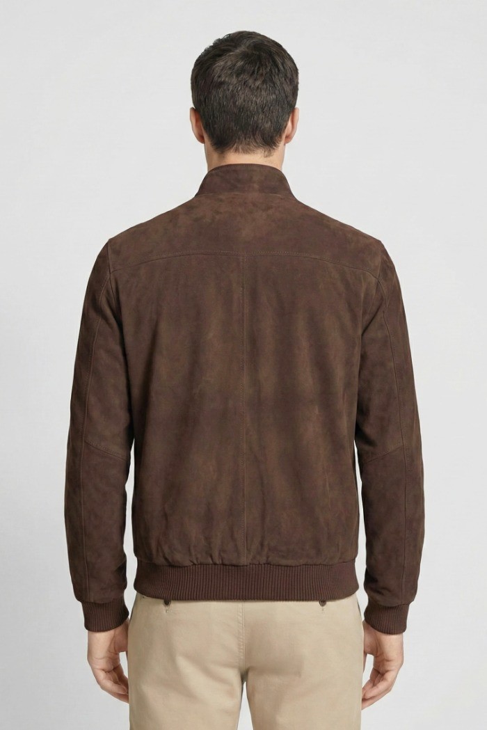 Master Pelle bomber in camoscio con colletto in piedi mp872-cm [abb7de17]