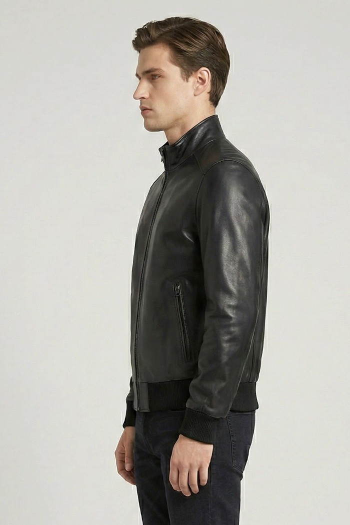 Master Pelle bomber in nappa con collo a lupetto mp272-np [810f25a9]