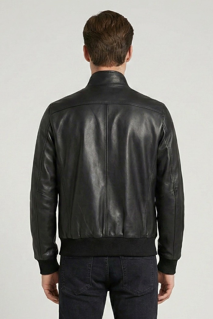 Master Pelle bomber in nappa con collo a lupetto mp272-np [3612e4ad]