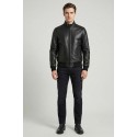 Master Pelle bomber in nappa con collo a lupetto mp272-np [3342a3b3]