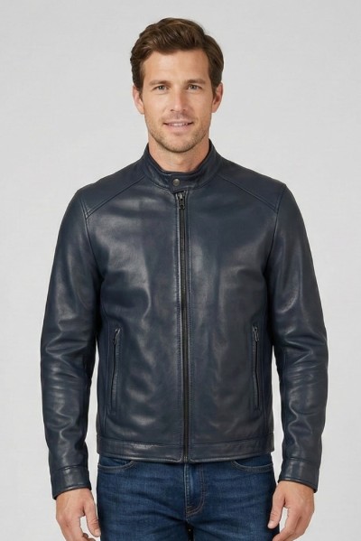 Master Pelle biker in nappa con collo coreano mp814-np [90384c35]