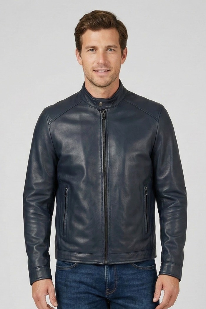 Master Pelle biker in nappa con collo coreano mp814-np [90384c35]