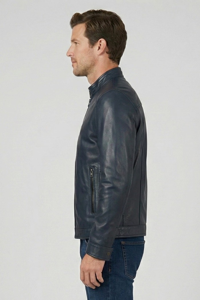 Master Pelle biker in nappa con collo coreano mp814-np [491e0f38]