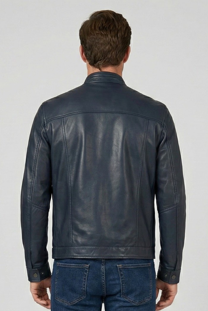 Master Pelle biker in nappa con collo coreano mp814-np [fe03ce3c]