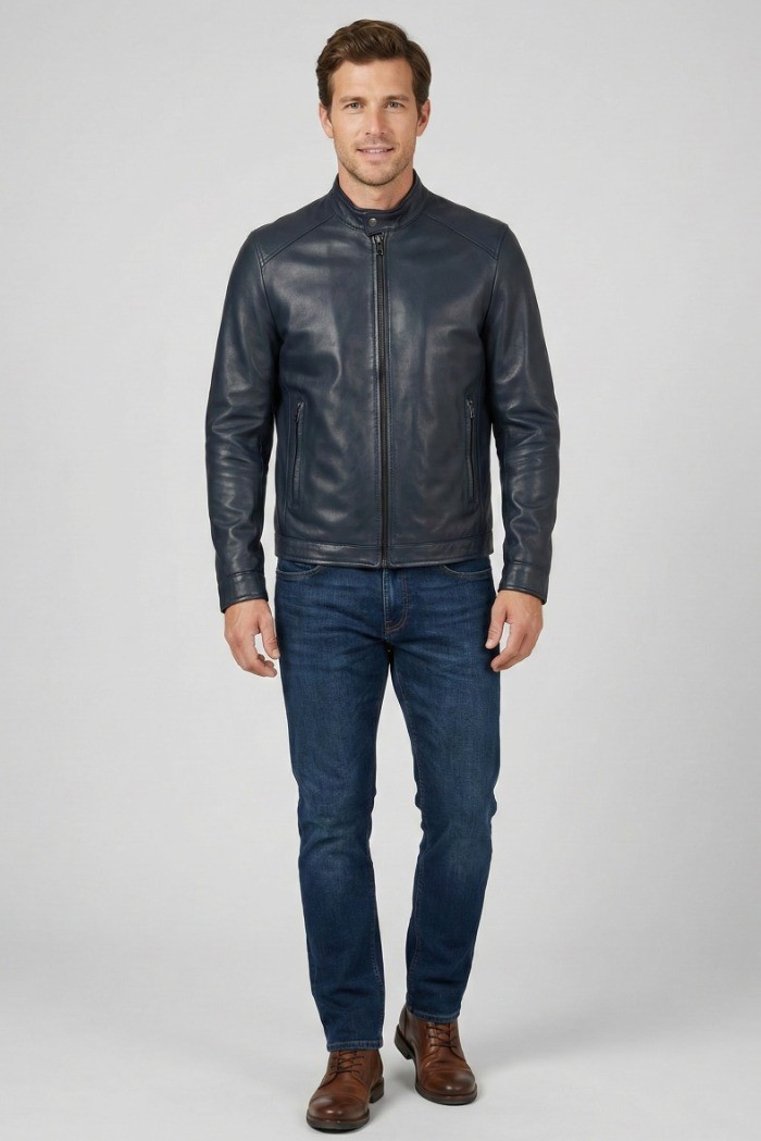 Master Pelle biker in nappa con collo coreano mp814-np [fb538922]