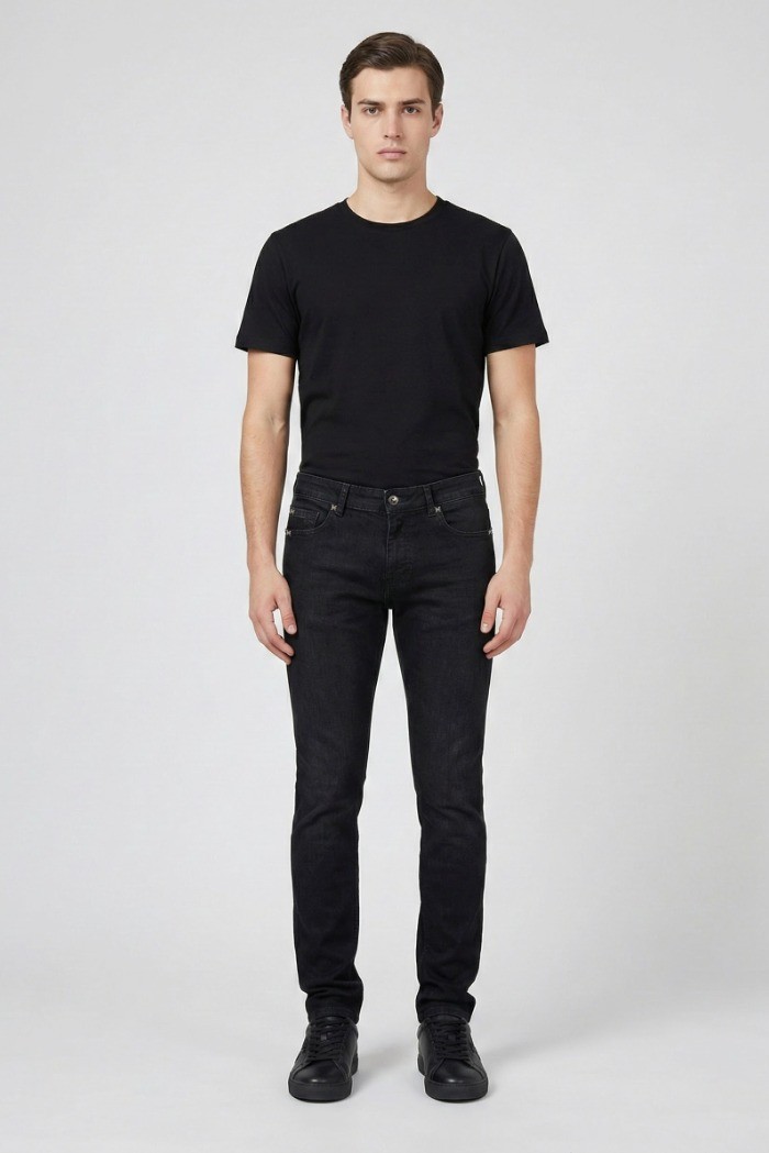 John Richmond jeans slim fit in denim nero Landis Uma25348je [a3bc6a68]