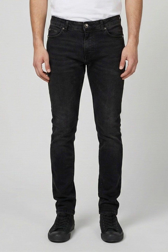 John Richmond jeans slim tapered fit in denim nero Helia Uma25164je [043d2466]