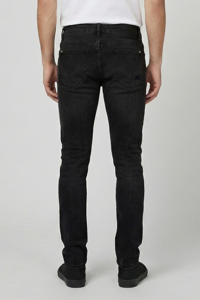 John Richmond jeans slim tapered fit in denim nero Helia Uma25164je [6a06a66f]
