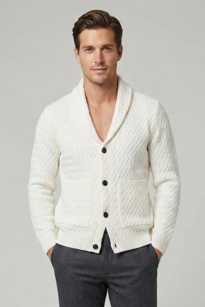 Nerovago cardigan in ciniglia punto treccia con bottoni 750696 [0c577b64]