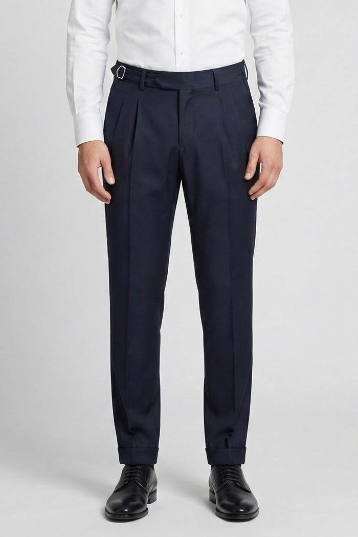 Moro pantalone sartoriale con cinta alta e pences mit2651 [65dddf7f]