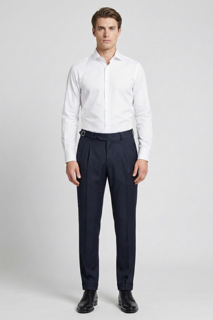 Moro pantalone sartoriale con cinta alta e pences mit2651 [0eb61a68]