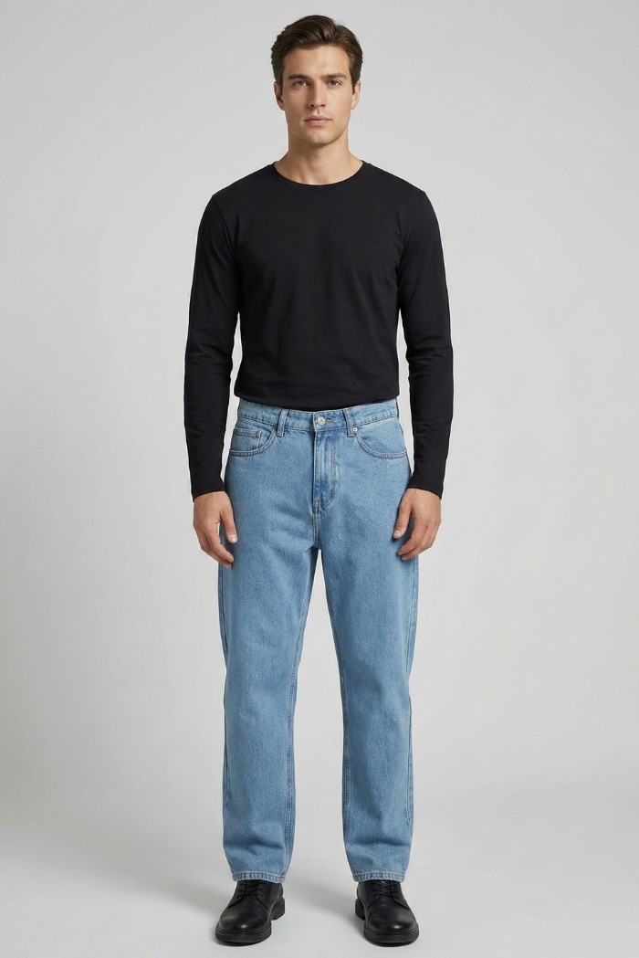 Galerie jeans baggy in denim di cotone mj501 [c2ac6290]